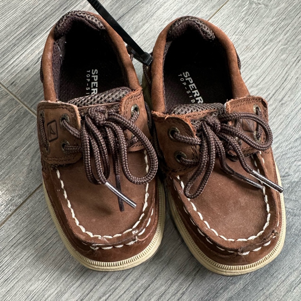 Sperry Top Sider Toddler Boy's Brown and Tan Shoe Velcro Closure
